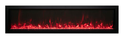 Remii  45″ Wide and Extra Slim Indoor or Outdoor  Built-in Only Electric Fireplace With Black Steel Surround