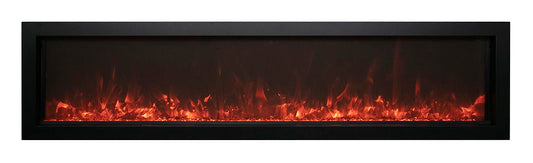 Remii 35″ Wide and Extra Slim Indoor or Outdoor Built-in Only Electric Fireplace With Black Steel Surround