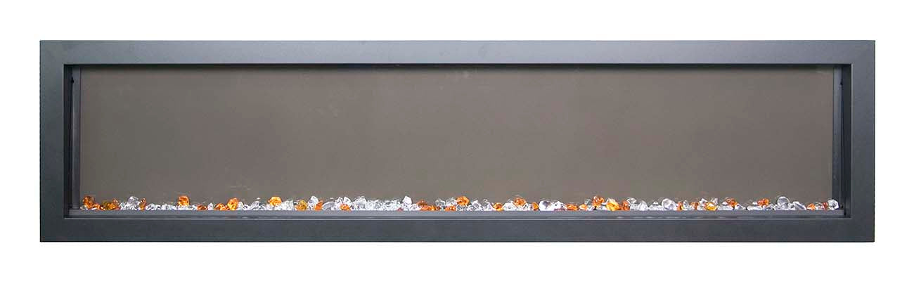 Remii  45″ Wide and Extra Slim Indoor or Outdoor  Built-in Only Electric Fireplace With Black Steel Surround