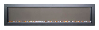 Remii  45″ Wide and Extra Slim Indoor or Outdoor  Built-in Only Electric Fireplace With Black Steel Surround