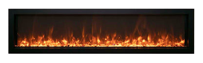 Remii 35″ Wide and Extra Slim Indoor or Outdoor Built-in Only Electric Fireplace With Black Steel Surround