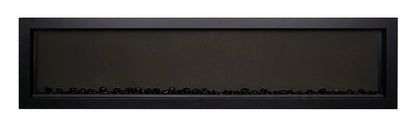 Amantii 55″ Wide and Extra Slim Indoor or Outdoor  Built-in Only Electric Fireplace With Black Steel Surround