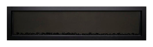 Amantii 55″ Wide and Extra Slim Indoor or Outdoor  Built-in Only Electric Fireplace With Black Steel Surround