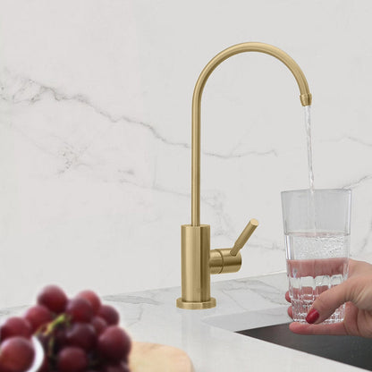 Stylish Lodi 11.25" Kitchen Drinking Water Tap Faucet, Stainless Steel Brushed Gold Finish K-142G