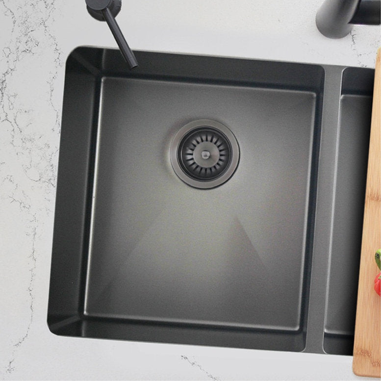 Stylish 3.5" Pearl Black Stainless Steel Kitchen Sink Strainer with Removable Basket, Strainer Assembly ST-06