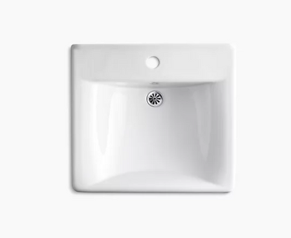 Soho20" X 18" Wall-mount/concealed Arm Carrier Bathroom Sink With Single Faucet Hole