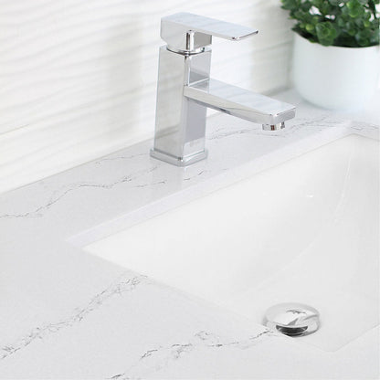 Stylish Sharp 21.25" x 14.5" Rectangular Undermount Bathroom Sink with Overflow Polished Chrome P-203