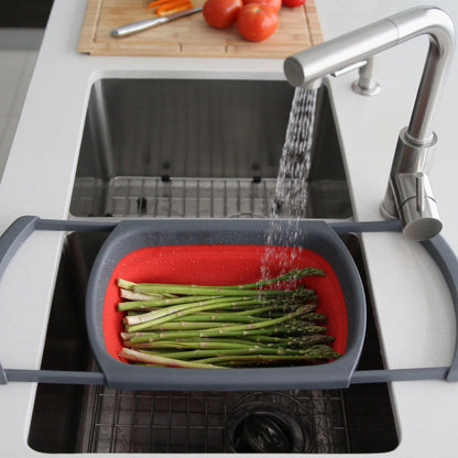 Stylish 13" Collapsible Over the Sink Colander A-905