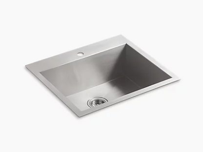 Kohler Vault 25" X 22" X 9-5/16" Top-mount/undermount Medium Single-bowl Kitchen Sink With Single Faucet Hole