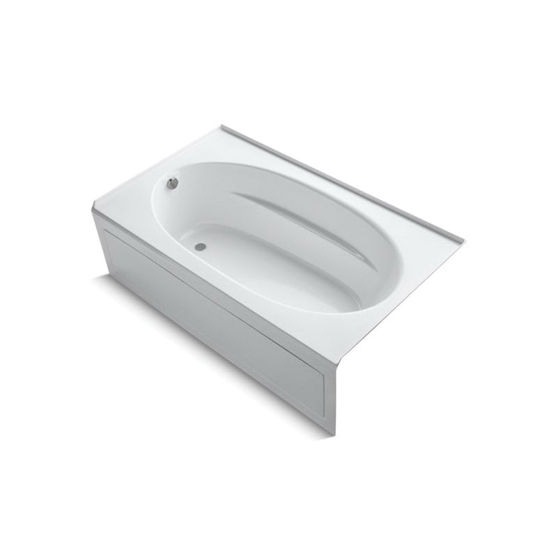 Kohler Windward 72" x 42" alcove bath with integral apron and left-hand drain - White