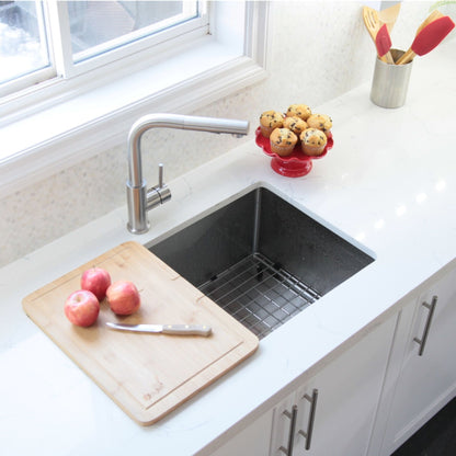Stylish Jet 30" x 18" Single Bowl Stainless Steel Kitchen Sink with Square Strainer S-511XG