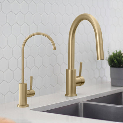 Stylish Lodi 11.25" Kitchen Drinking Water Tap Faucet, Stainless Steel Brushed Gold Finish K-142G