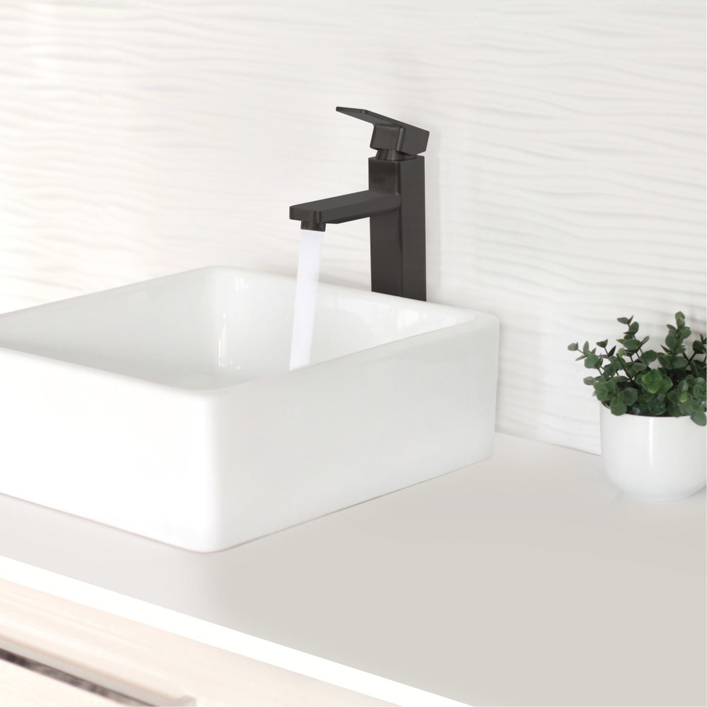 Stylish Daysi 12" Single Hole Single Handle Vessel Bathroom Faucet in Matte Black B-121N