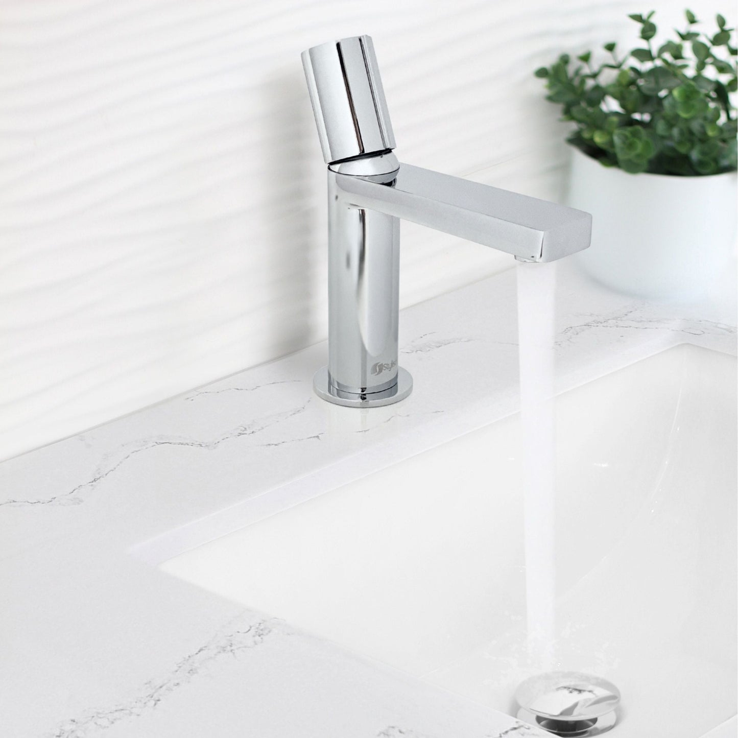 Stylish Riela 7" Single Handle Modern Bathroom Basin Faucet in Polished Chrome Finish B-104C