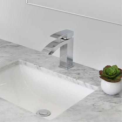 Stylish Sabana Single Handle 7" Bathroom Faucet for Single Hole Brass Basin Mixer Tap, Polished Chrome Finish B-109C