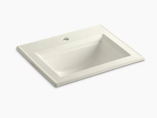 Kohler Memoirs Stately 17" X 10" Drop-in Bathroom Sink With Single Faucet Hole - Biscuit