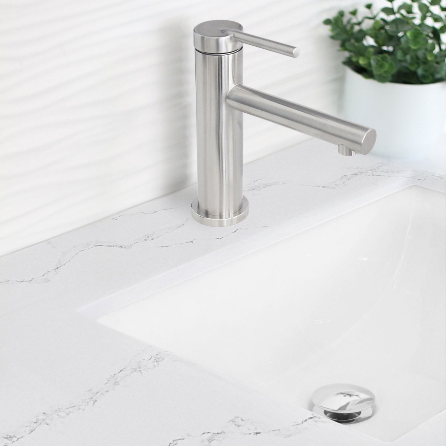 Stylish Toria 6" Single Handle Basin Bathroom Faucet in Stainless Steel Finish B-108S