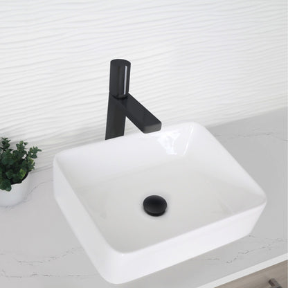 Stylish Nessa Single Handle 12" Bathroom Vessel Sink Faucet, Matte Black Finish B-122NC