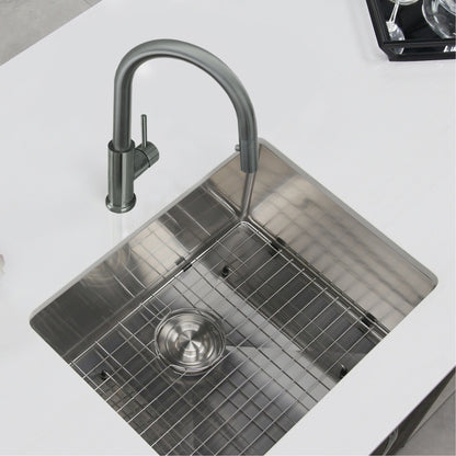 Stylish Modena 14" Kitchen Faucet Single Handle Pull Down Dual Mode Stainless Steel GunMetal Finish K-131P