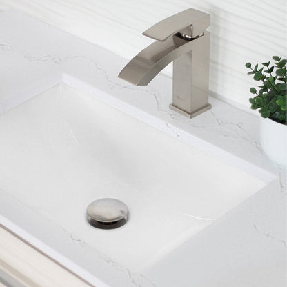 Stylish Trendy 18" Rectangular Undermount Bathroom Sink with Overflow Polished Chrome P-201X (Only Available With Purchase of 50+)