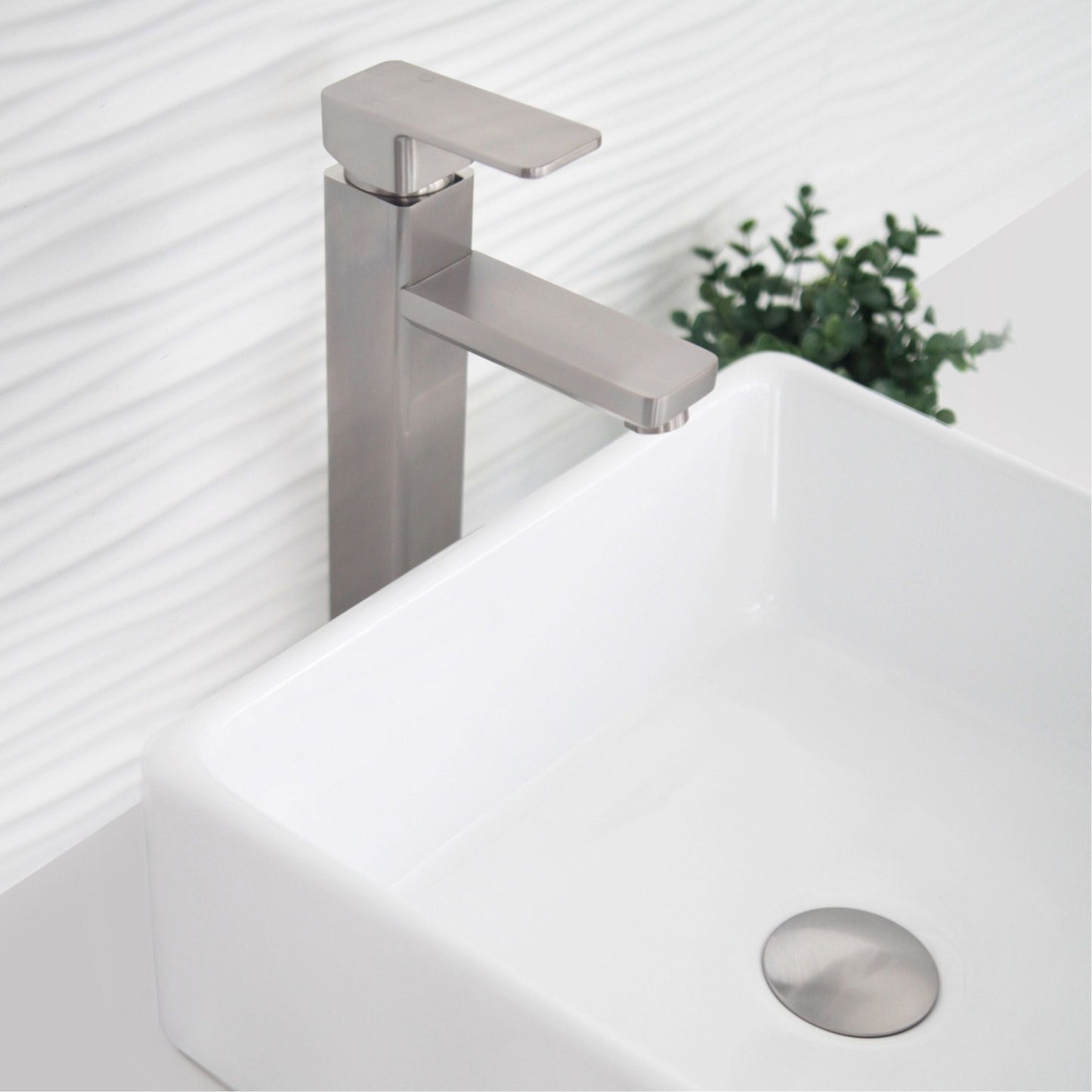 Stylish Daysi Brushed Nickel 12" Single-Hole Vessel Sink Bathroom Faucet B-121B