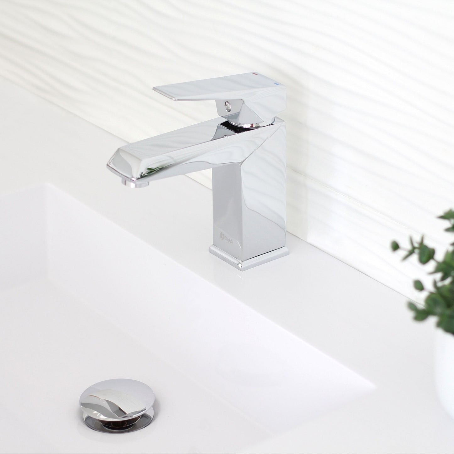 Stylish Monza Single Handle 6.5" Bathroom Faucet for Single Hole Brass Basin Mixer Tap, Polished Chrome Finish B-120C