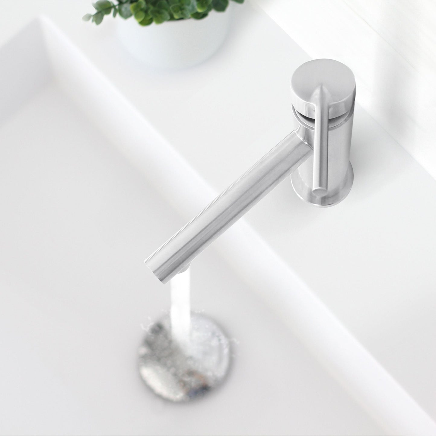 Stylish Toria 6" Single Handle Basin Bathroom Faucet in Stainless Steel Finish B-108S