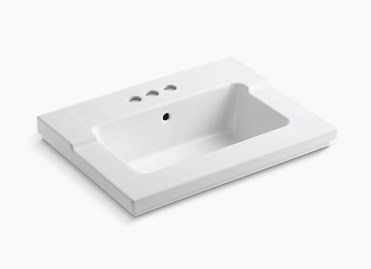 Kohler Tresham Vanity-top Bathroom Sink With 4" Centerset Faucet Holes - White