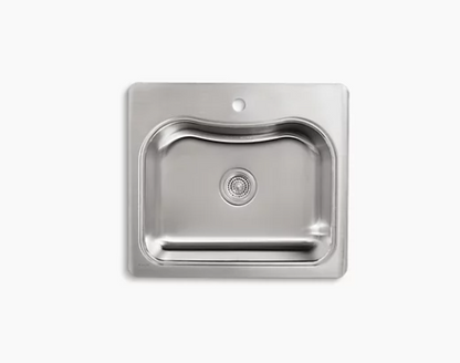 Kohler Staccato 25" X 22" X 8-5/16" Top-mount Single-bowl Kitchen Sink With Single Faucet Hole