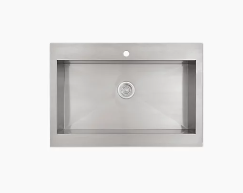 Kohler Vault 35-3/4" X 24-5/16" X 9-5/16" Top-mount Single-bowl Stainless Steel Farmhouse Kitchen Sink for 36" Cabinet