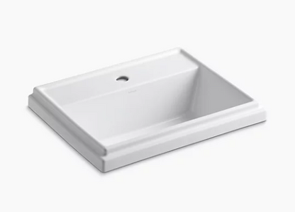 Kohler Tresham Rectangle Drop-in Bathroom Sink With Single Faucet Hole - White