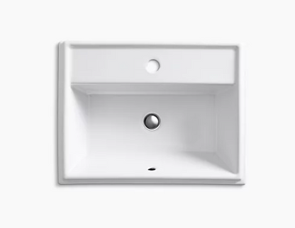 Kohler Tresham Rectangle Drop-in Bathroom Sink With Single Faucet Hole - White
