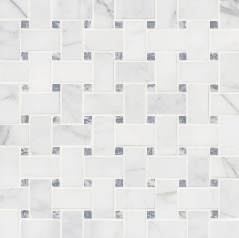 MSI Backsplash and Wall Tile Calacatta Cressa Basketweave Mosaic Honed 12" x 12"