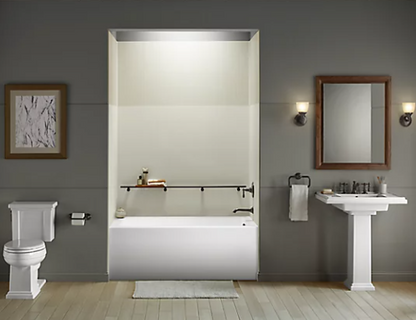 Kohler Underscore Rectangle 60" X 30" Alcove Bath With Integral Apron, Integral Flange, and Right-hand Drain - White