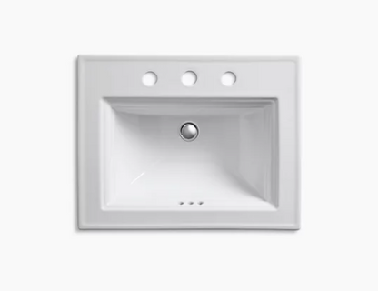 Kohler Memoirs Stately 17" X 10" Drop-in Bathroom Sink With 8" Widespread Faucet Holes - Biscuit