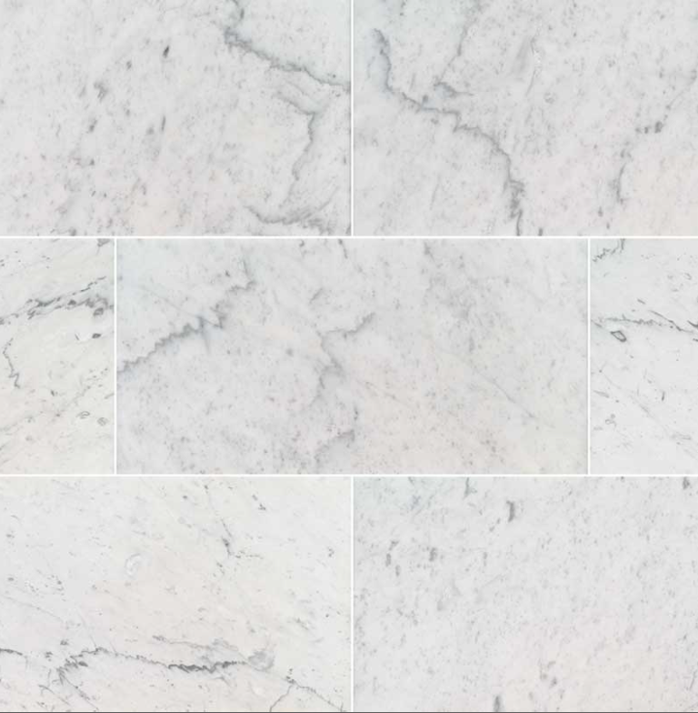 MSI Carrara White Polished Marble Tile 12" x 24"