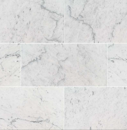 MSI Carrara White Polished Marble Tile 12" x 24"