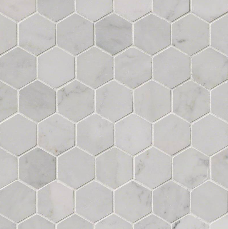MSI Carrara White 2 Hexagon Mosaic Polished 12" x 12"