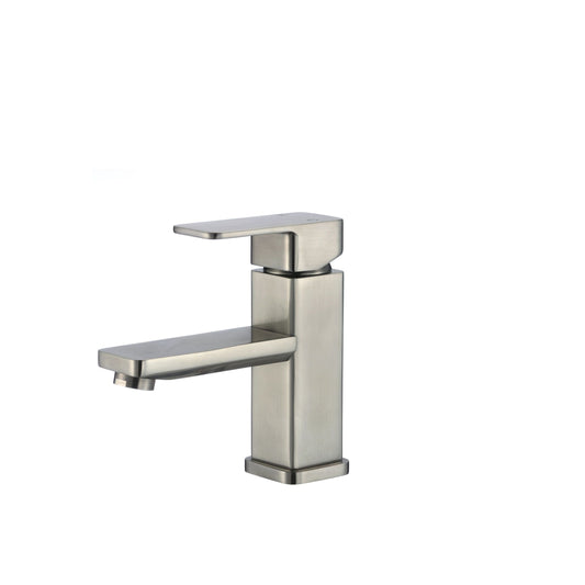 STYLISH Alix 6" Single Handle Bathroom Faucet for Single Hole Brass Basin Mixer Tap, Brushed Nickel Finish B-103B