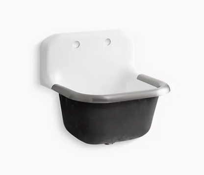 Kohler Bannon 24" X 20-1/4" Wall-mounted or P-trap Mounted Service Sink With Rim Guard and Back Drilled on 8" Centers