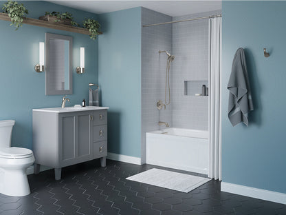 Kohler Archer 60" x 32" Alcove Bath With Integral Apron, Integral Flange and Left Hand Drain- White