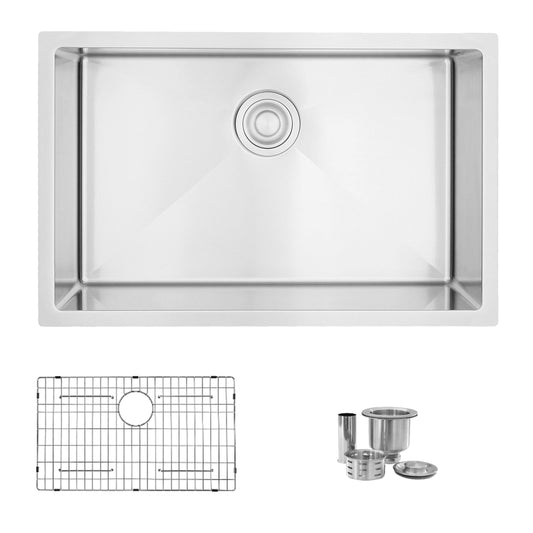 Stylish Emerald 28" x 18" Single Bowl Drop-in/Undermount Stainless Steel Kitchen Sink S-306TG