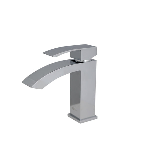 STYLISH Sabana Single Handle 7" Bathroom Faucet for Single Hole Brass Basin Mixer Tap, Polished Chrome Finish B-109C