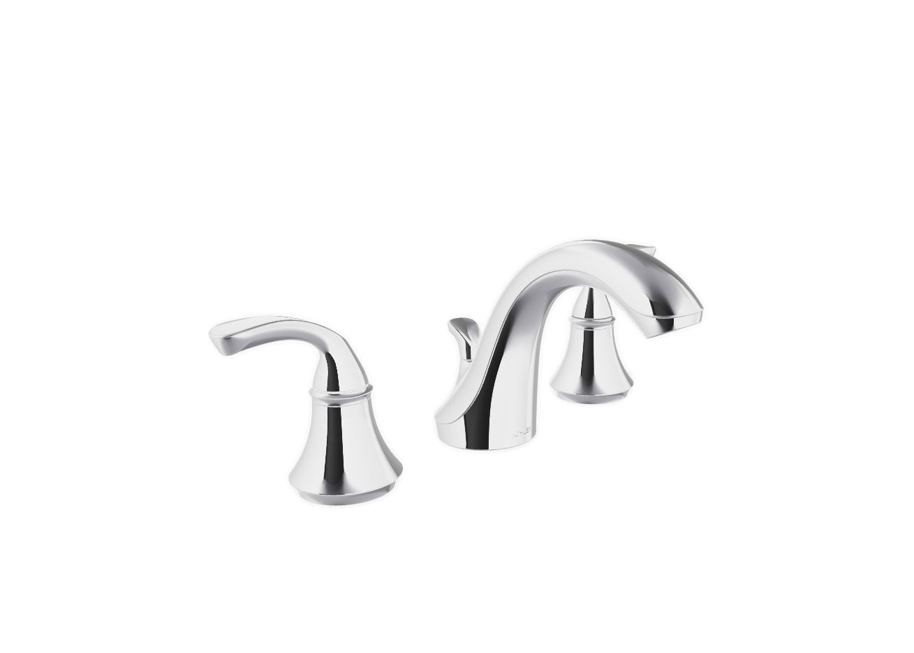 Kohler Forté Widespread Bathroom Sink Faucet With Sculpted Lever Handles - Chrome