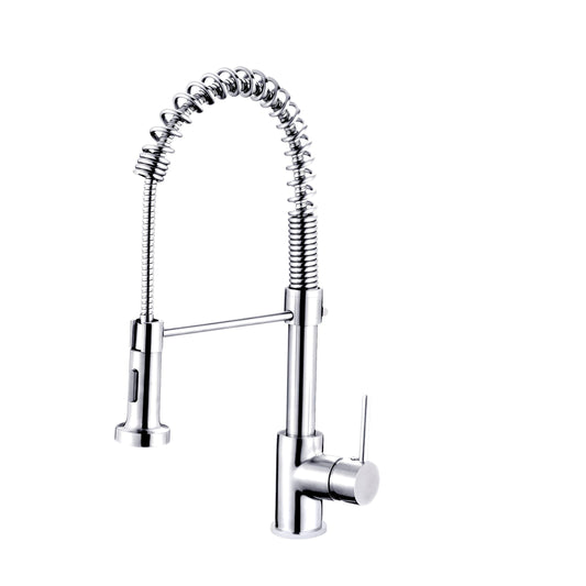 Stylish Milano 17.5" Kitchen Faucet Single Handle Pull Down Dual Mode Lead Free Polished Chrome Finish