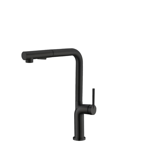 Stylish Latina 13" Kitchen Faucet Single Handle Pull Down Dual Mode Matte Black Finish K-146N