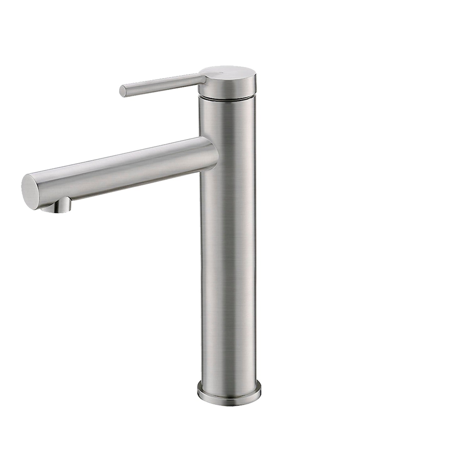 Stylish Carol 11.62" Bathroom Vessel Faucet Single Handle Brushed Stainless Steel Finish B-123S