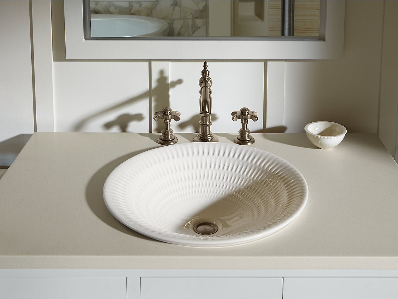 Kohler Derring Carillon Round Wading Pool Vessel Bathroom Sink - Translucent White