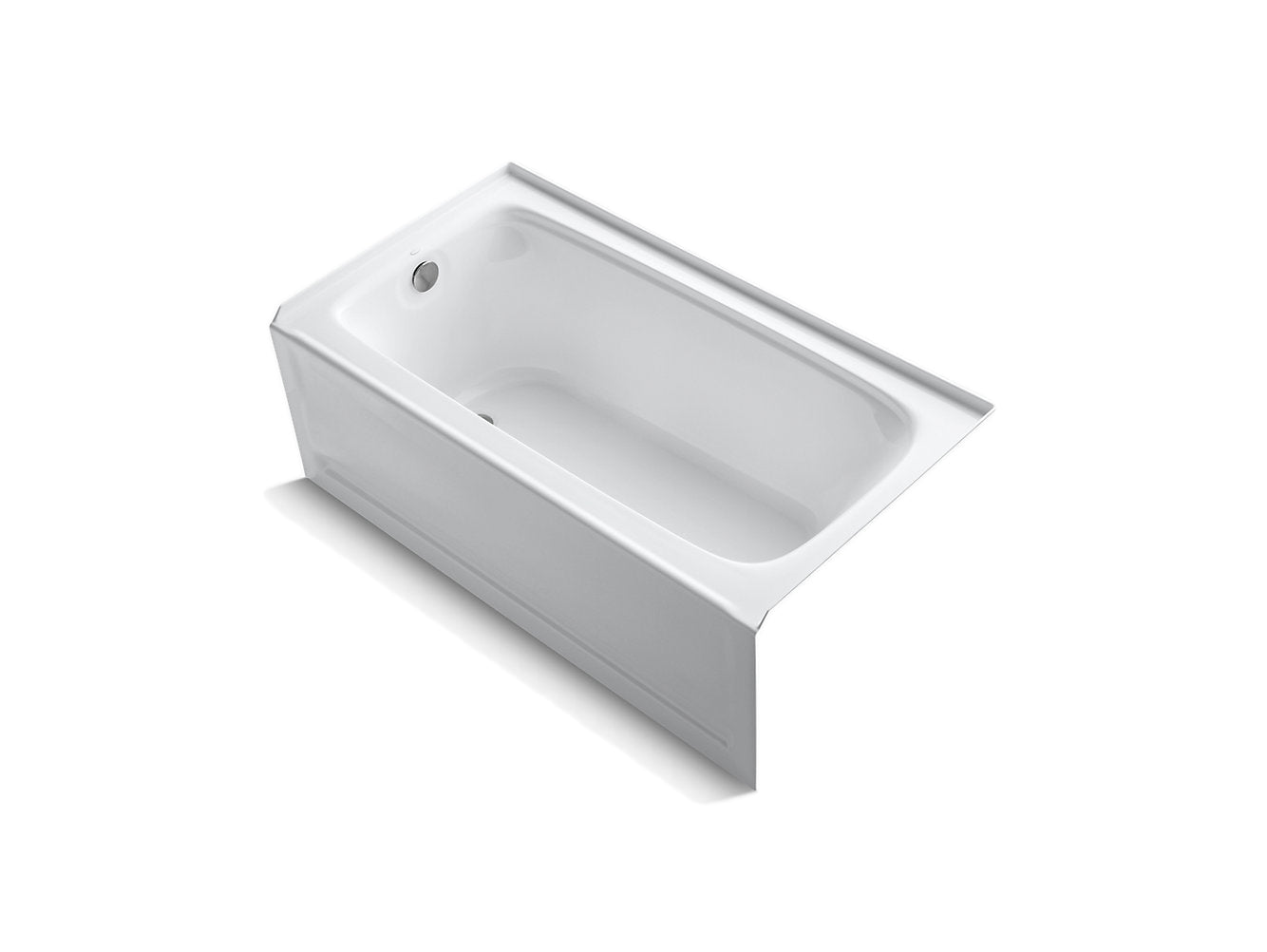 Kohler Bancroft 60" x 32" Alcove Bath With Integral Apron Integral Flange and Left Hand Drain- White