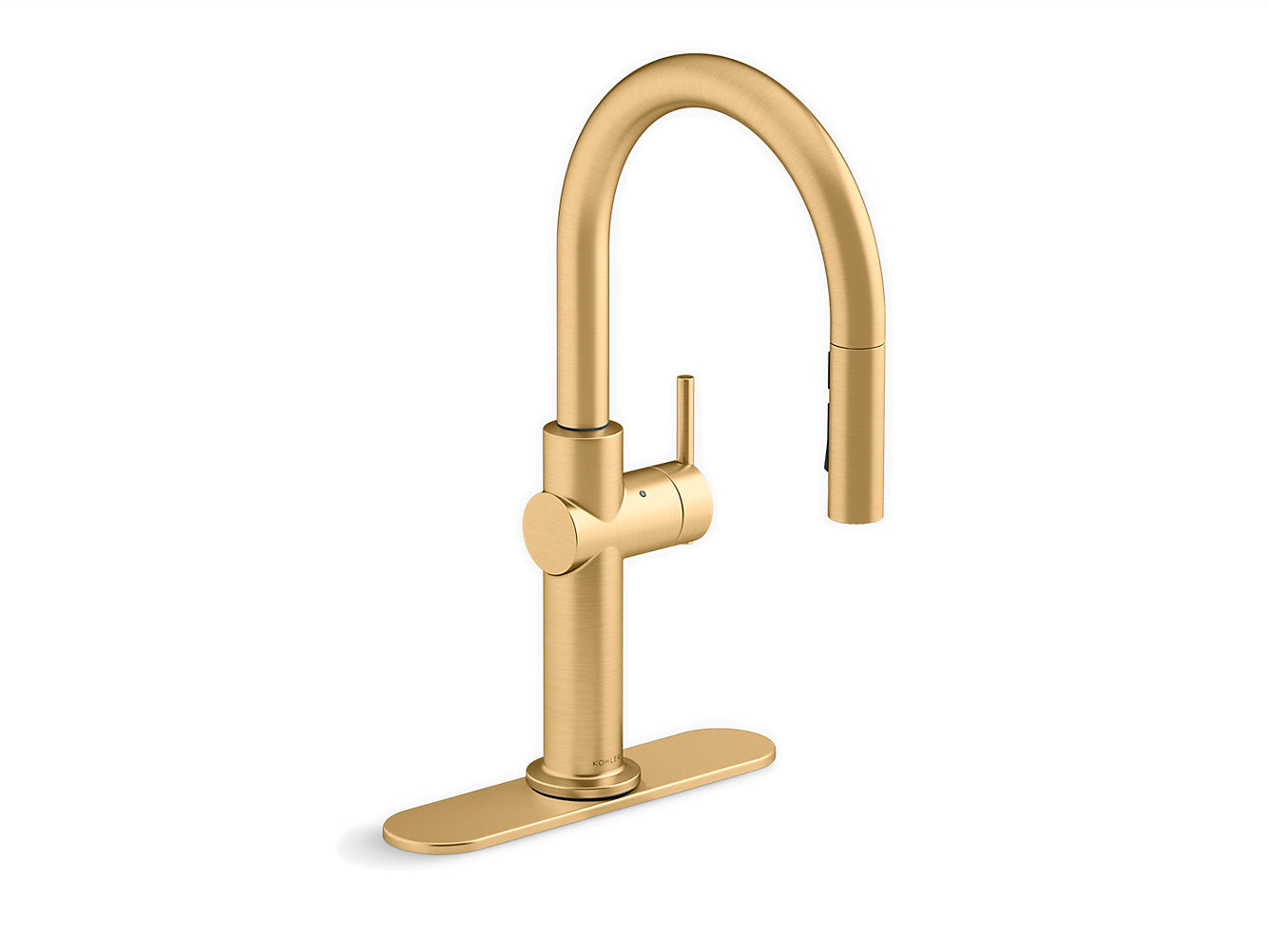 Kohler Crue 17" Contemporary Kitchen Faucet With Kohler Konnect and Voice Activated Technology- Vibrant Brushed Brass